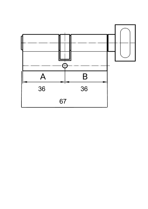 Цилиндр EVVA 3KS кл\верт 67мм (36+31В) хром