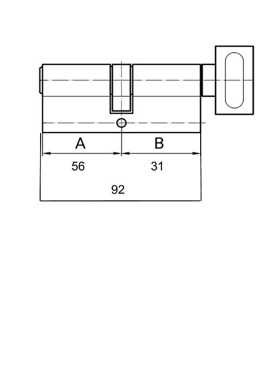 Цилиндр EVVA 3KS кл\верт 92мм (56+36В) хром