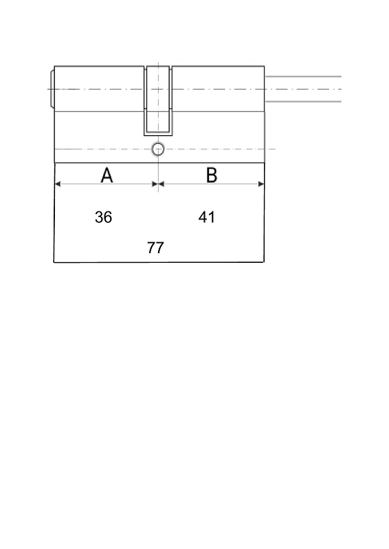 Цилиндр EVVA 3KS кл\шток 77мм (36+41Ш) хром