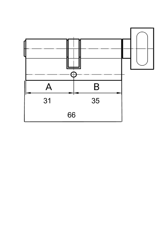 Цилиндр Rav Bariach серии Mars ключ-вертушка 66 мм (31х35Т)